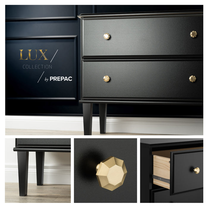 Prepac Lux 2-Drawer Nightstand - Black