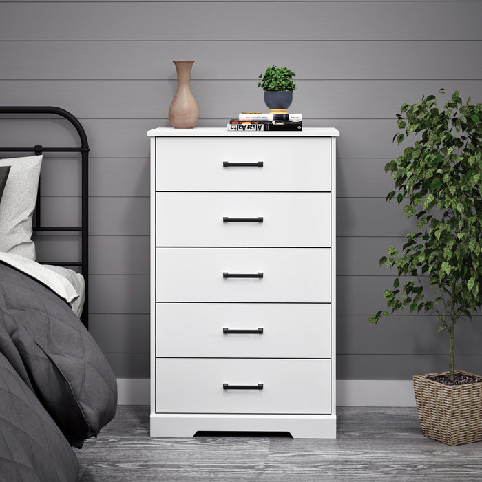 Prepac Rustic Ridge 27.5\" 5-Drawer Chest - White
