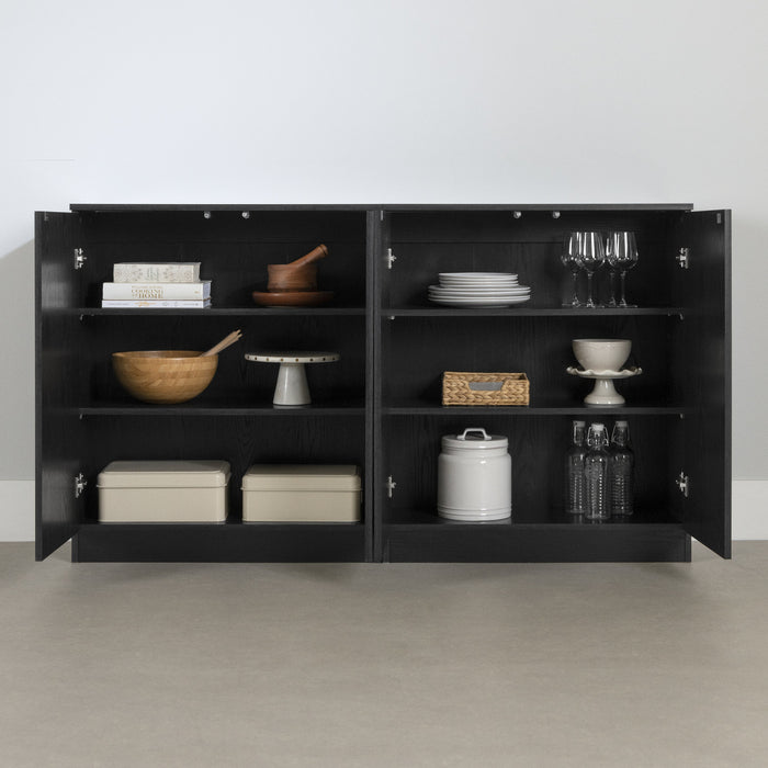 Arum Set Of 2 Sideboards With 2 Doors Black Oak - South Shore