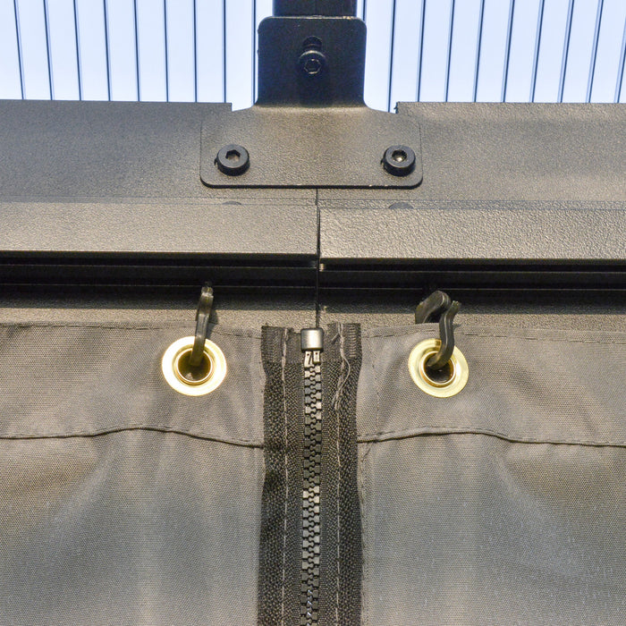 Outsunny 10' X 10' hardtop Gazebo Canopy With Polycarbonate Roof, Aluminum Frame, Permanent Pavilion Outdoor Gazebo With Netting And Curtains, For Garden, Patio, Backyard