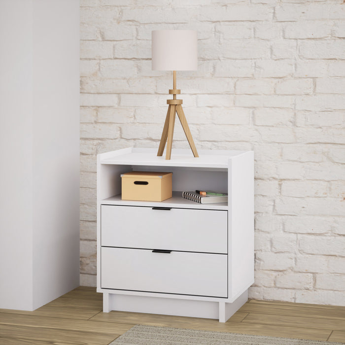 Prepac Simply Modern 23.75\" 2-Drawer Nightstand - White