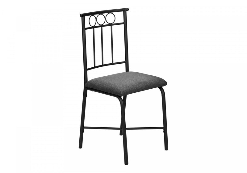 Dining Table 5-Piece Set Small Rectangular Kitchen White Marble-Look Laminate Black Metal Contemporary Modern