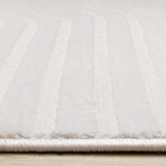 Leonardo White Grey Modern Lines Area Rug - 7'10\" x 10'6\"