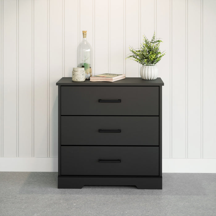 Prepac Rustic Ridge Farmhouse 3-Drawer Nightstand - Black