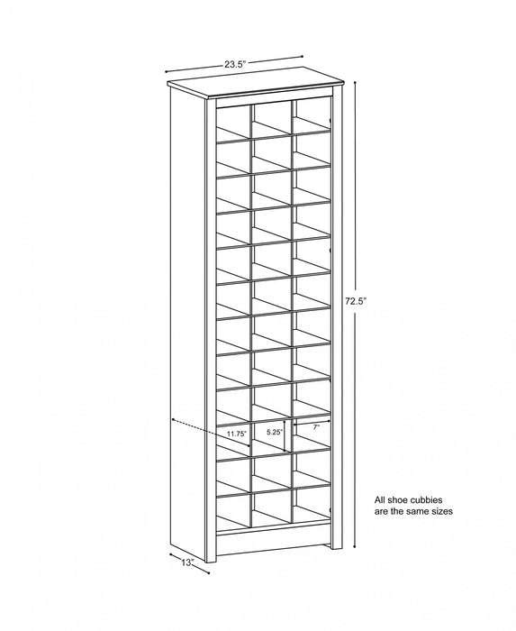 Thirty-Six Pair Shoe Storage Rack - Drifted Grey