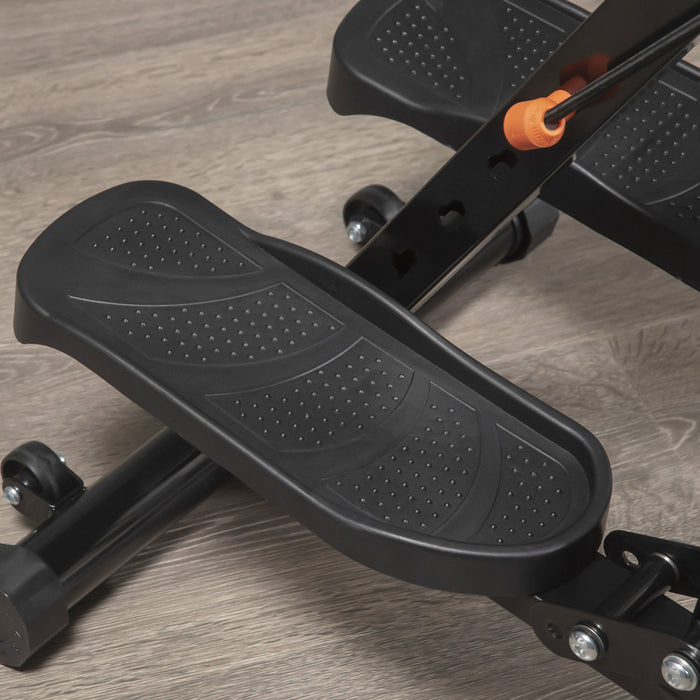 Soozier Gazelle Glider Air Walker Exercise Machine Elliptical Trainer With Four Resistance Levels, Lcd Monitor, Heart Rate Sensor, Two Wheels