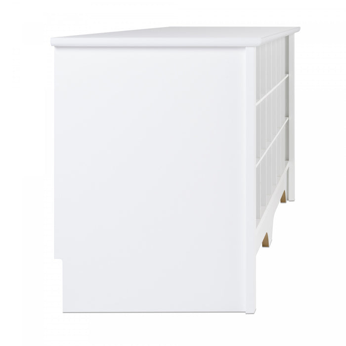 Twenty-Four Pair Shoe Storage Cubby Bench - White