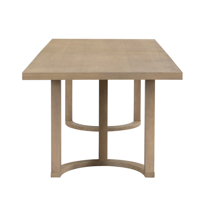 Ethan Dining Table With U-base, Solid Wood and Mdf, 95\"w - Natural