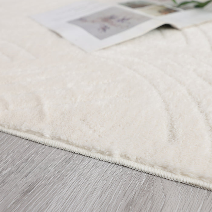 Velvet Crescent Cream Washable Shag Area Rug 5'x7' Indoor Area Rug