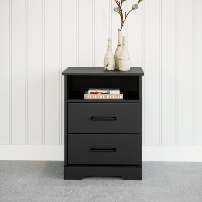 Prepac Rustic Ridge Farmhouse 2-Drawer Nightstand - Black