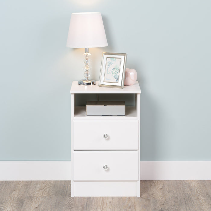 Astrid Kids 2-Drawer Nightstand - White