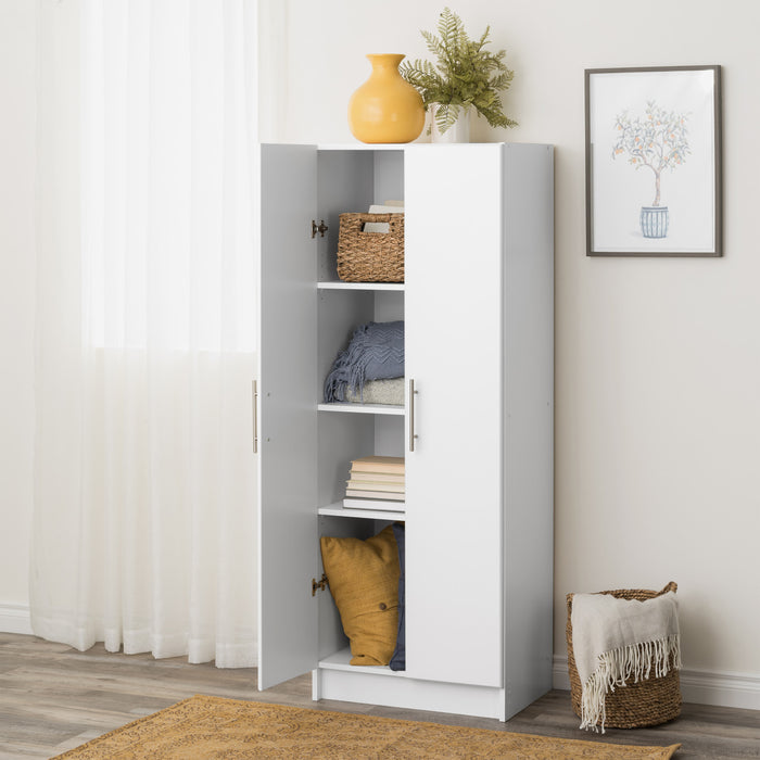 Elite Deep Storage Cabinet with Fixed & Adjustable Shelves - White