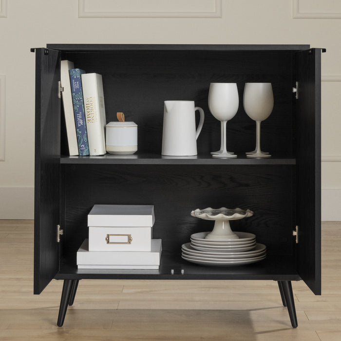 Oxford 2-Door Storage Cabinet - Black Oak