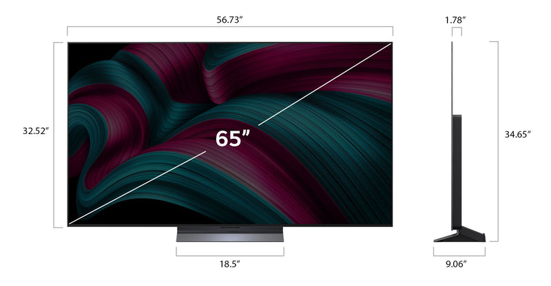LG 65\" C5 OLED evo AI 4K UHD Smart webOS TV (OLED65C5PUA.ACC) - 2025 Model