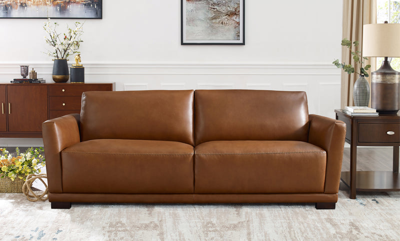 Hydeline Oslo Leather Sofa - Nutmeg