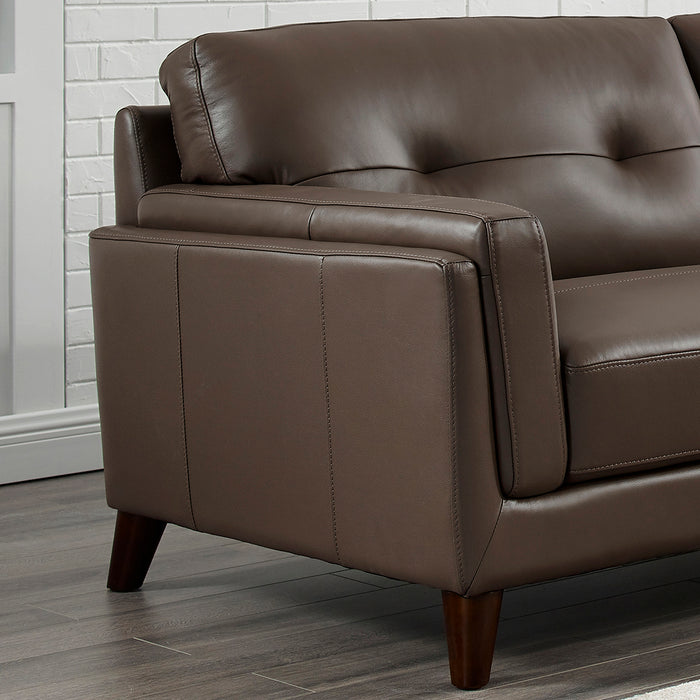 Hydeline Rowan Leather Loveseat - Brown