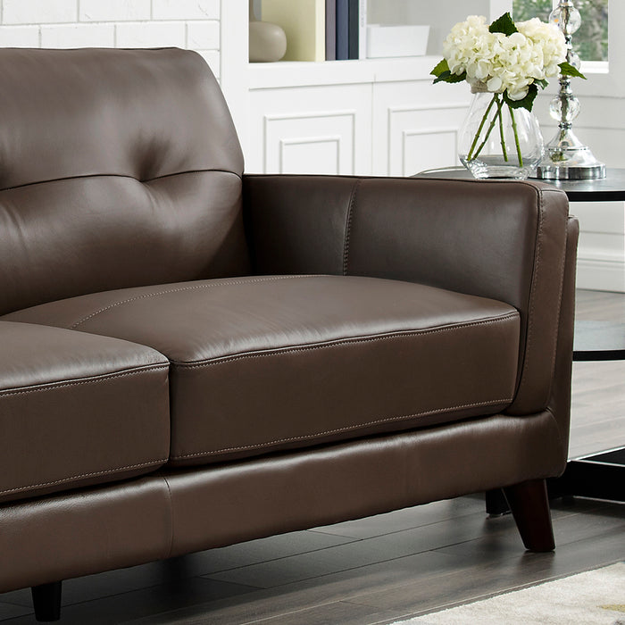 Hydeline Rowan Leather Loveseat - Brown