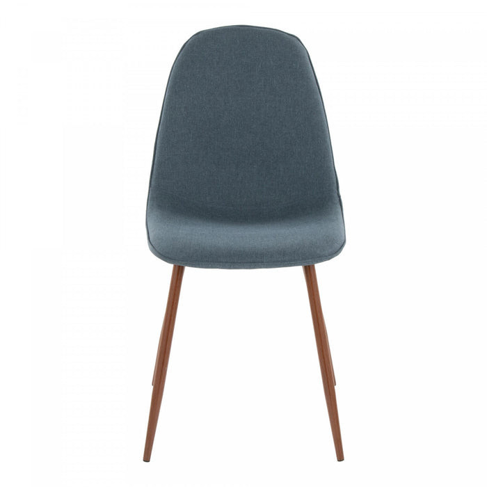 LumiSource Pebble Blue Fabric Mid-Century Modern Dining Accent Chair - Set of 2