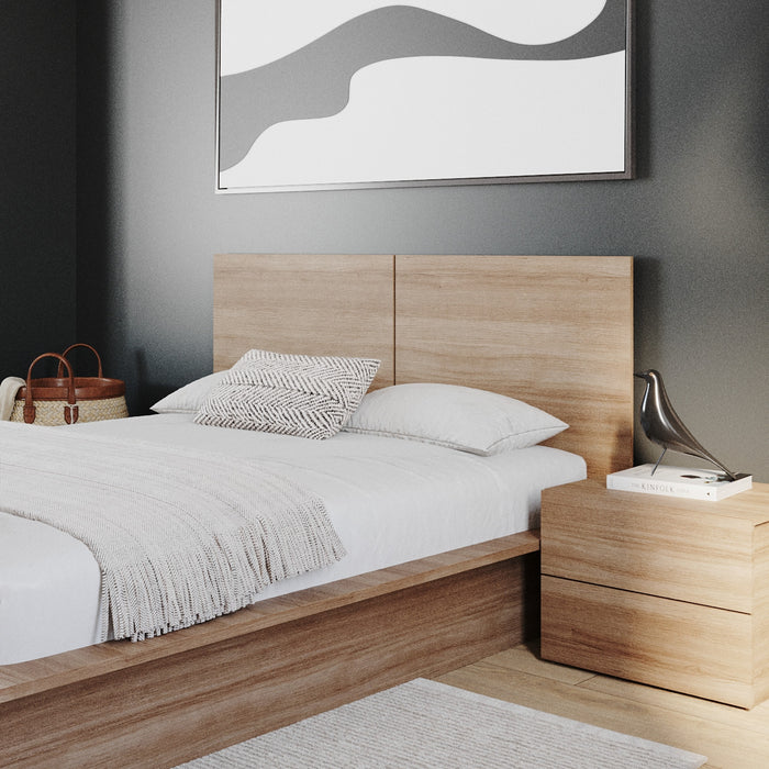 Nordika James Nightstand With 2-Drawers - Brown Oak