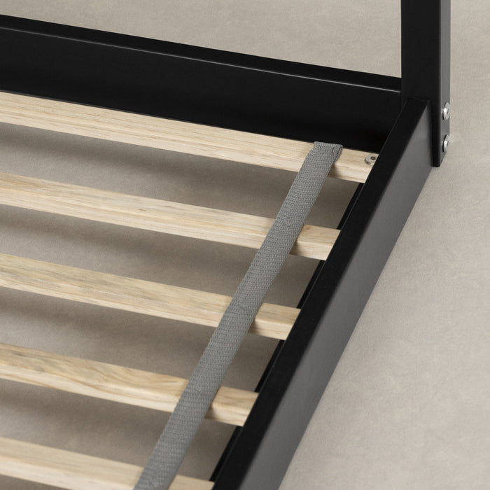 Sweedi House Bed with Chimney - Black