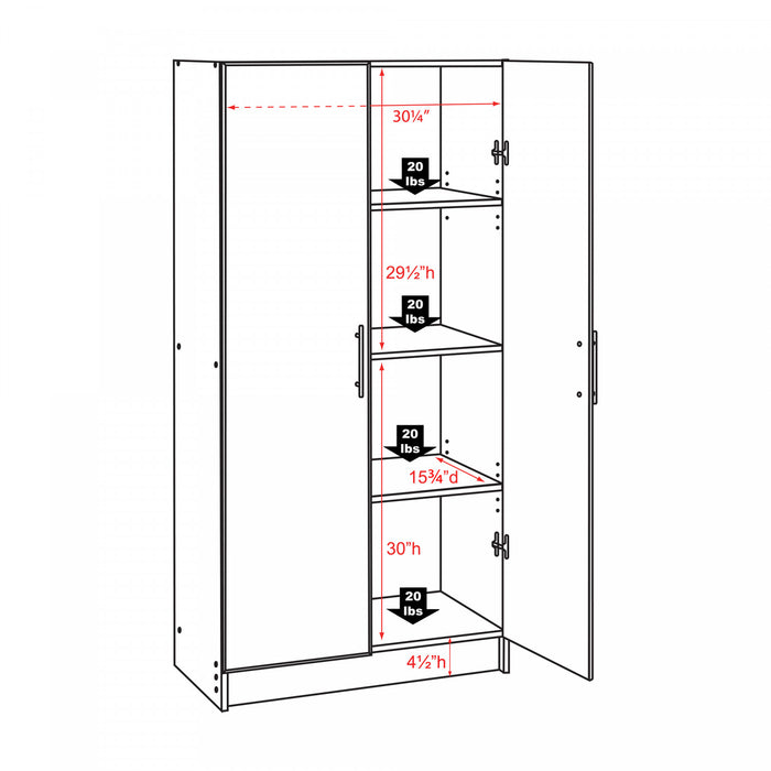 Elite 32\" Storage Cabinet - Black