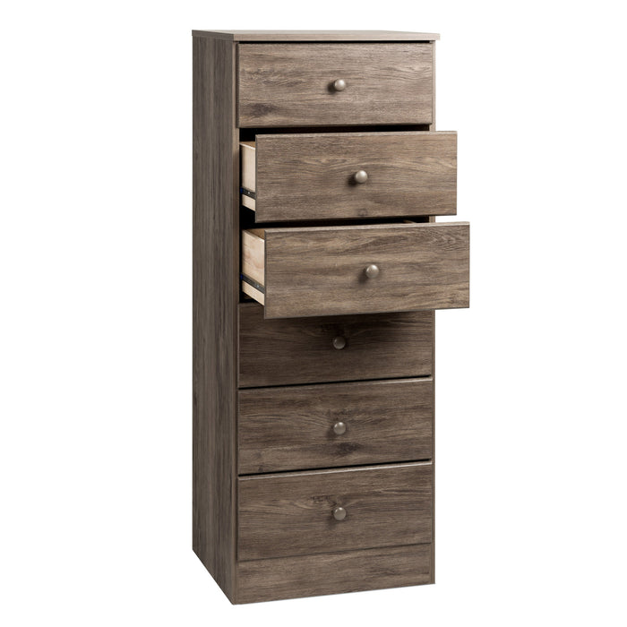 Astrid 6-Drawer Tall Chest - Drifted Grey