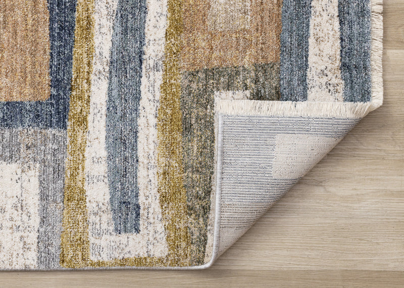 Macey Modern Grey Blue Red Sophisticated Area Runner - 2'0\" x 7'10\"