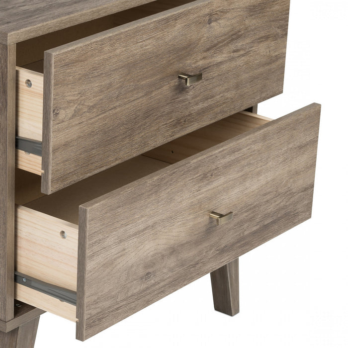 Milo 2-Drawer Nightstand - Drifted Grey
