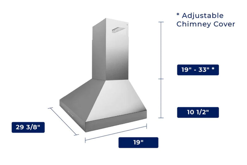 Hauslane 30\" Wall Mount Stainless Steel Range Hood - WM-530SS-30P