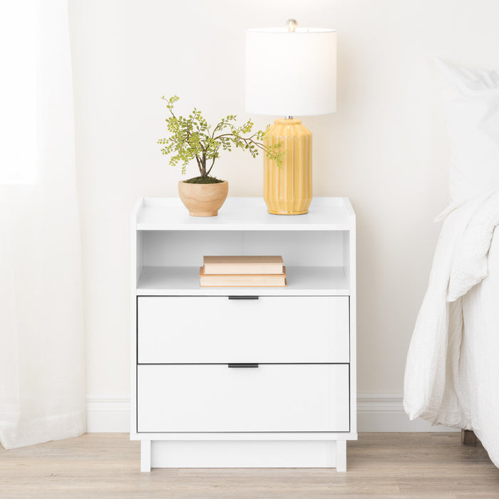 Prepac Simply Modern 23.75\" 2-Drawer Nightstand - White