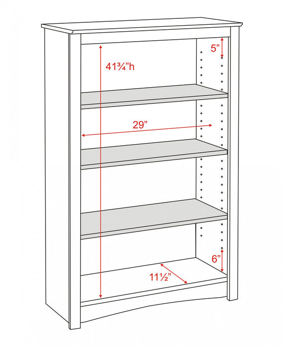 Four-Shelf Bookcase - Espresso