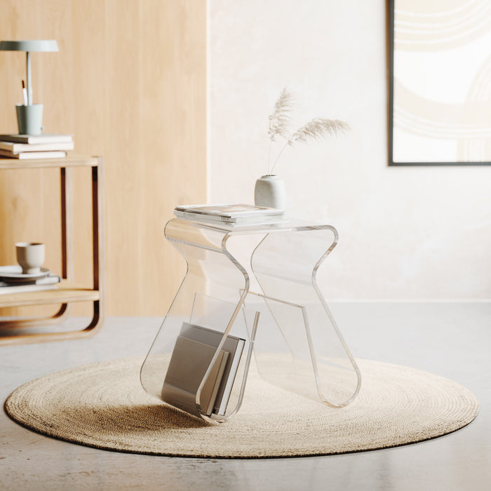 Umbra Modern Acrylic Magino Magazine Rack End Table