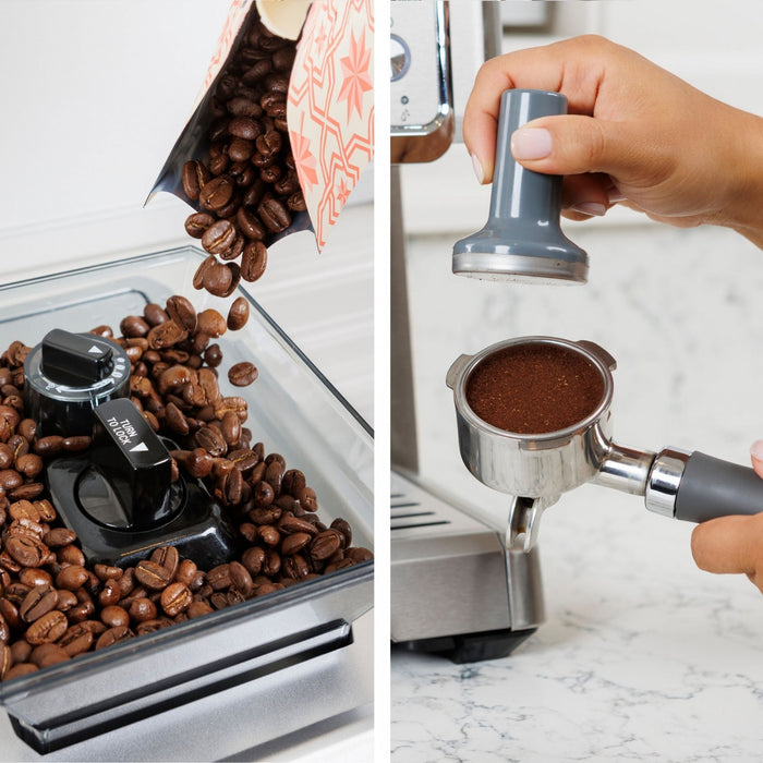 Kenmore Espresso Machine Stainless Steel Manual Tamp Coffee Maker - KKCMEMT
