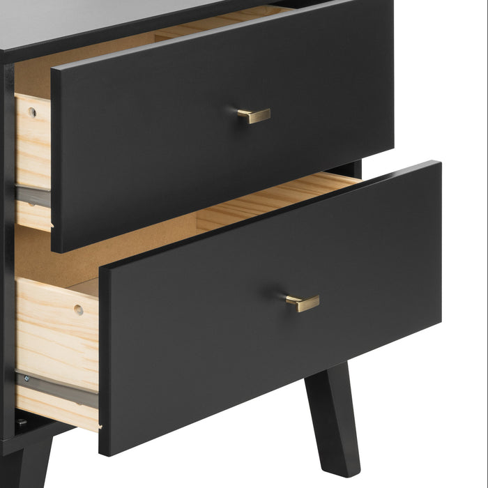 Milo 2-Drawer Nightstand - Black