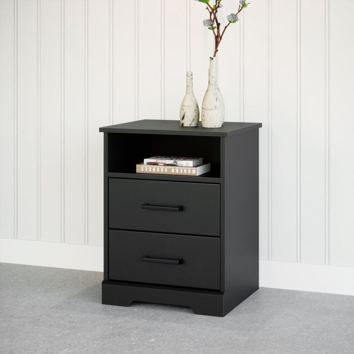 Prepac Rustic Ridge Farmhouse 2-Drawer Nightstand - Black