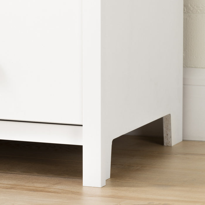 Little Smileys Changing Table With Removable Rim, Drawers, And Open Storage - Pure White