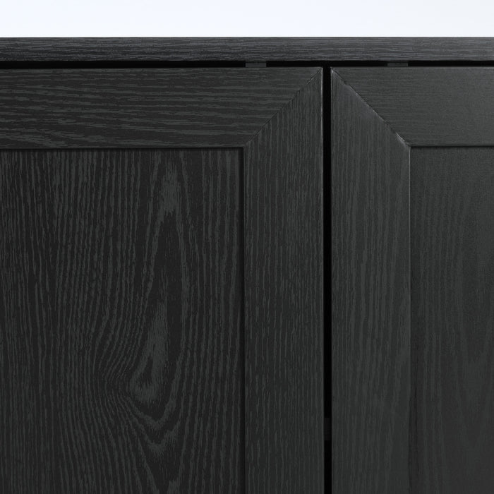 Arum Set Of 2 Sideboards With Shelves Black Oak - South Shore
