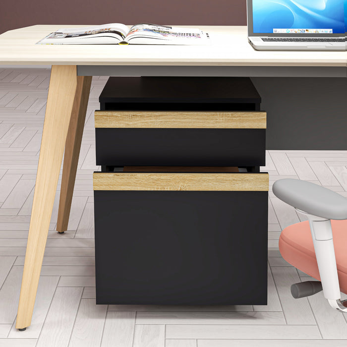 Vinsetto File Cabinet, Printer Stand With 2 Drawers And 5 Wheels