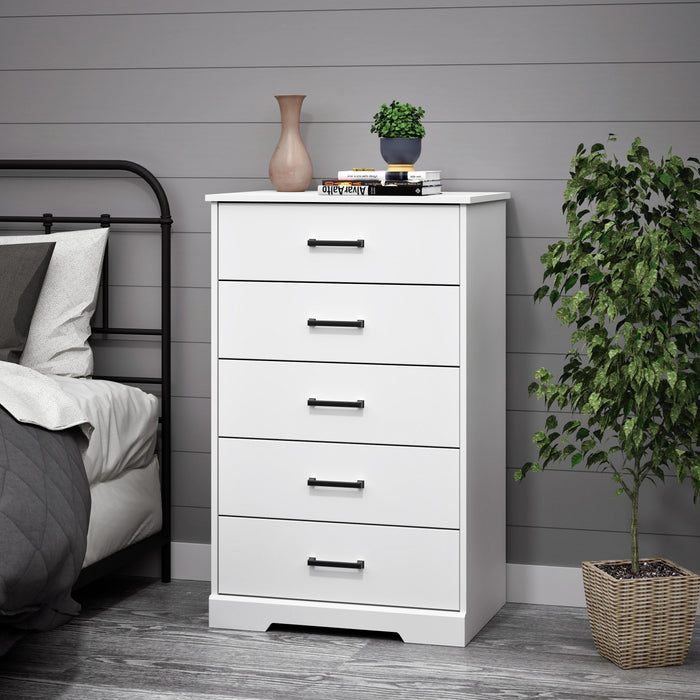 Prepac Rustic Ridge 27.5\" 5-Drawer Chest - White