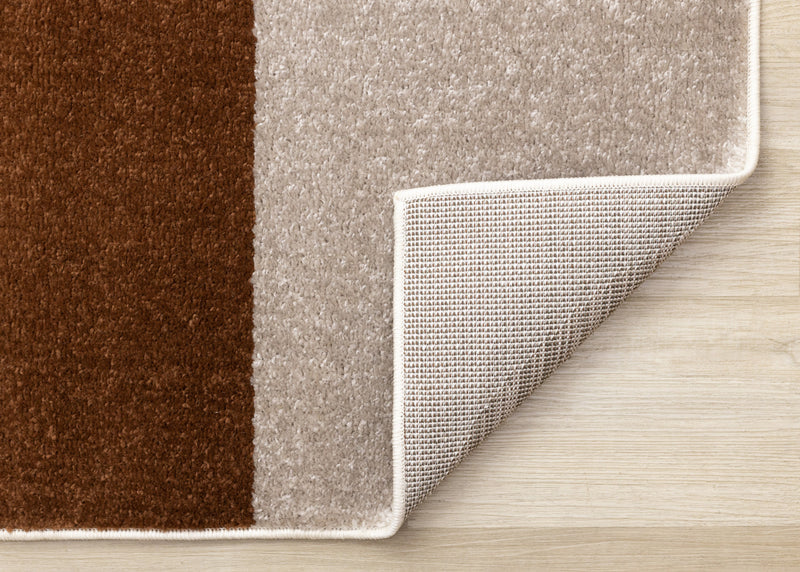 Marley Geometric Curves Taupe Oxblood Area Rug - 7'10\" x 10'6\"