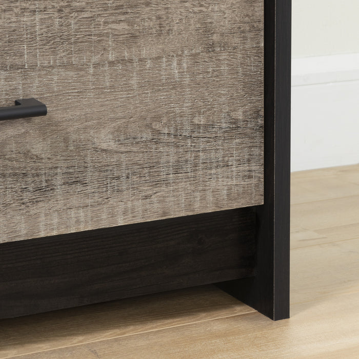 Londen 6-drawer Dresser - Rubbed Black And Weathered Oak