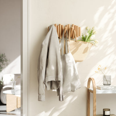 Umbra Picket Rail Wall Hooks - Natural|Crochets muraux Picket Rail de Umbra - naturels