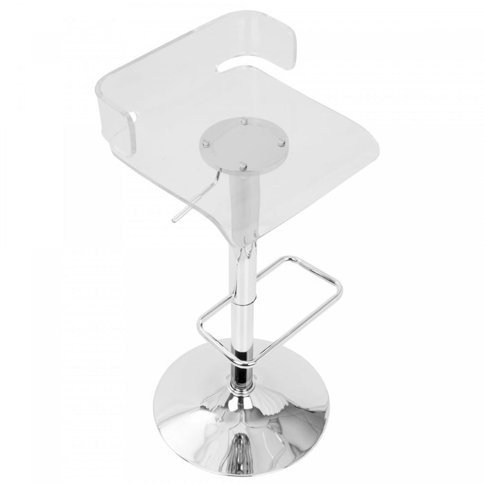 LumiSource Pride Contemporary Adjustable Barstool - Clear Acrylic
