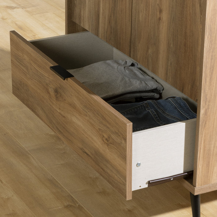 Oxford Wardrobe Armoire With Doors And Drawer - Natural Mango