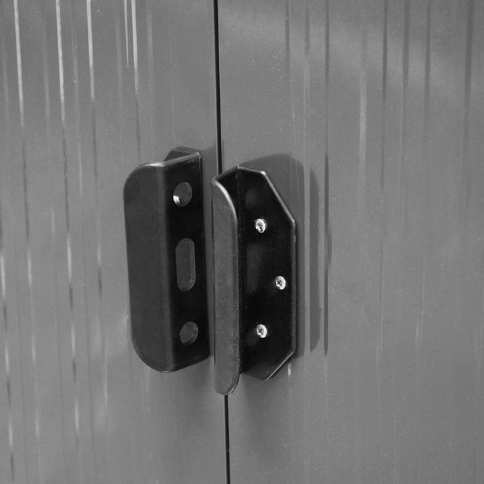 Outsunny 6' X 8.5' Garden Storage Shed, Metal Tool Storage House With Pc Boards And Double Doors For Outdoor Patio Yard, Grey