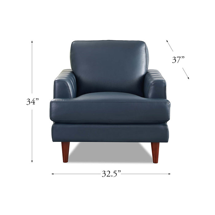Hydeline Cassis Leather Chair - Navy
