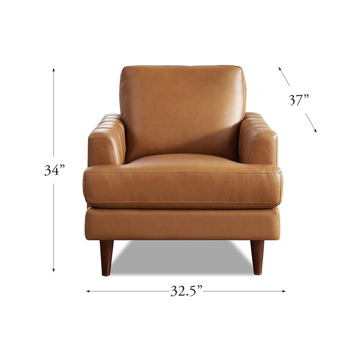 Hydeline Cassia Leather Chair - Brown