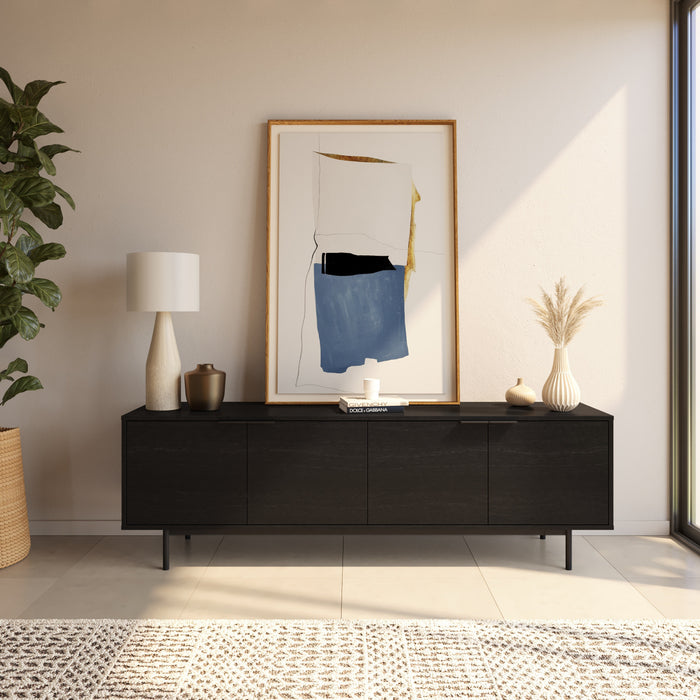 Nordika Hamilton 70\" TV Stand with 4 Storage Cabinets - Black