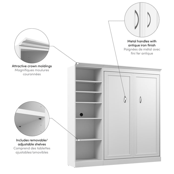 Bestar Versatile Full Murphy Bed Closet Organizer (109 W) - White