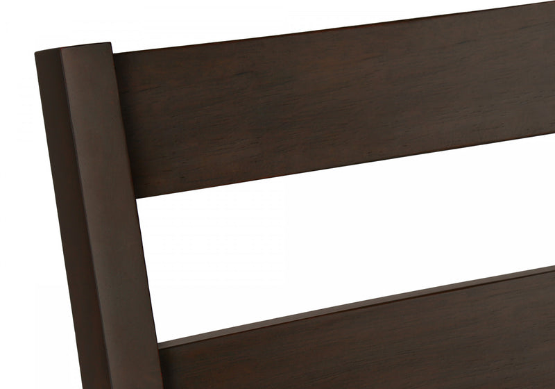 Dining Chair Set of 2 Kitchen Dining Room Brown Leather-Look Brown Solid Wood Transitional